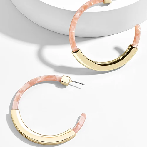 Pink and Gold ZA богемные цветные акриловые серьги-капельки для женщин, Винтажные серьги-подвески из смолы, Женские Ювелирные изделия Brincos - Окраска металла: Pink and Gold