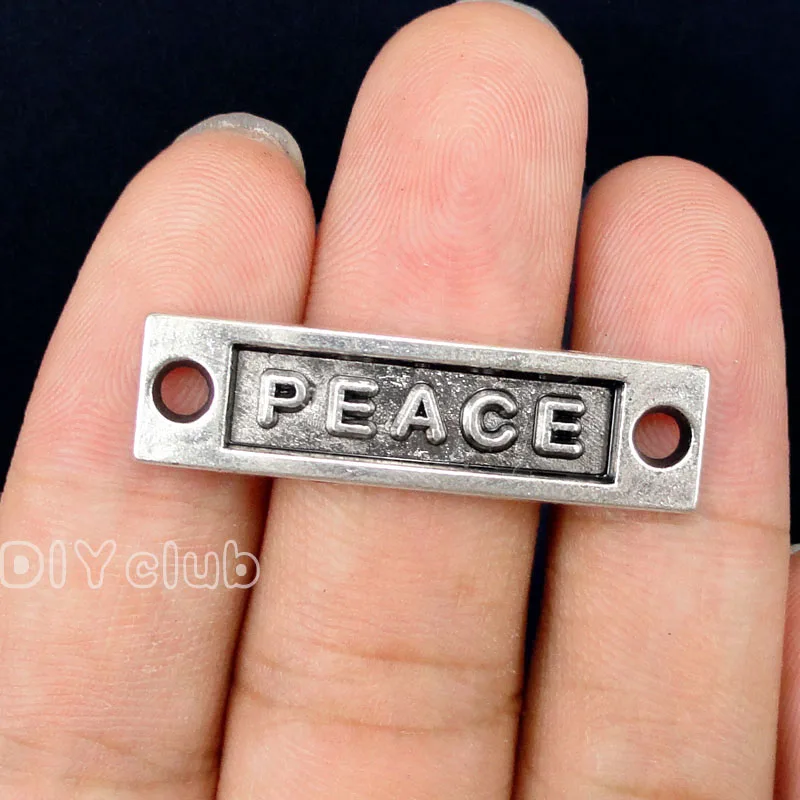 

40pcs-Antique Tibetan Silver Peace Connector Charms 35x9mm