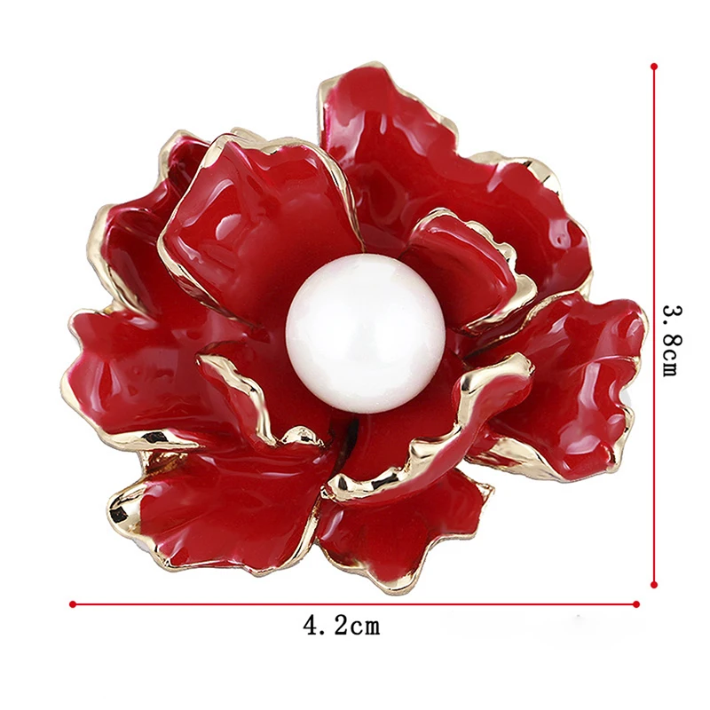 

Alloy Brooches Women Men's Metal Simulated Pearl Elegant Flower Party Banquet Weddings Brooch Gifts Red Blue Flower