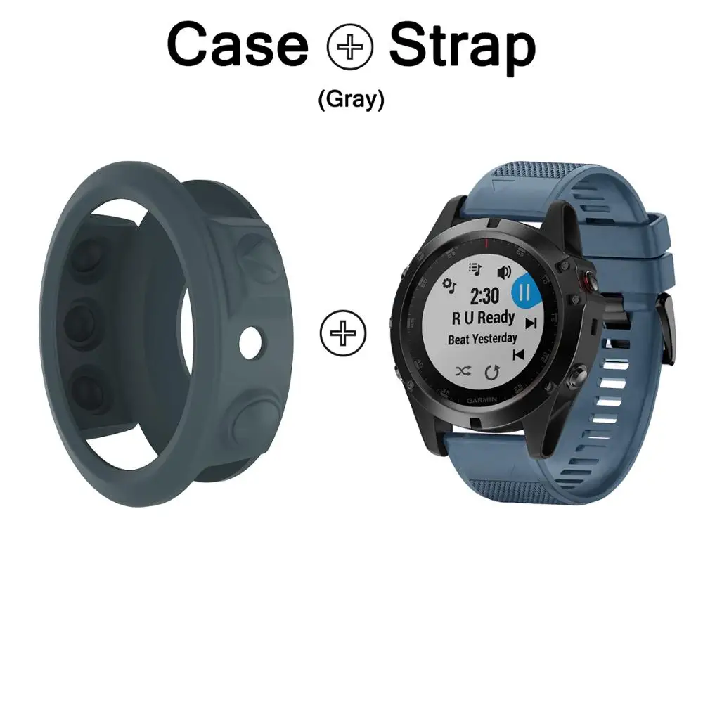 Ремешок на запястье 2 в 1 для Garmin Fenix 5 чехол силиконовый ремешок наручных часов