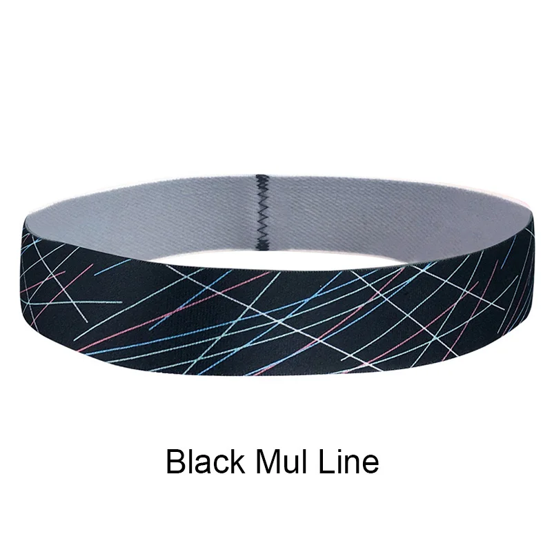 black mul line VEQKING Спорт фитнес тонкий головная повязка, эластичность впитывает пот баскетбол повязки на голову для бега, Женщины Мужчины Спорт голова волосы Пот Группа - Цвет: black mul line