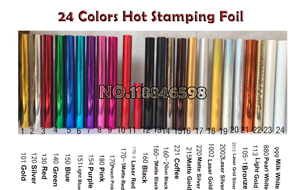 

Free Shipping Cost Fee 24Colors for Choose 3cm/Roll Hot Foil Stamping Heat Transfer Anodized Gilded Paper