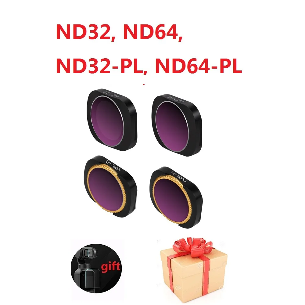 4pcs ND-X Filter Set Для OSMO карманный фильтр камеры MCUV CPL ND 8 4 16 32 64 ND-PL фильтры плотности Набор для DJI Osmo карманные Стеклянные Линзы Аксессуары - Цвет: 4pcs ND-X Filter Set