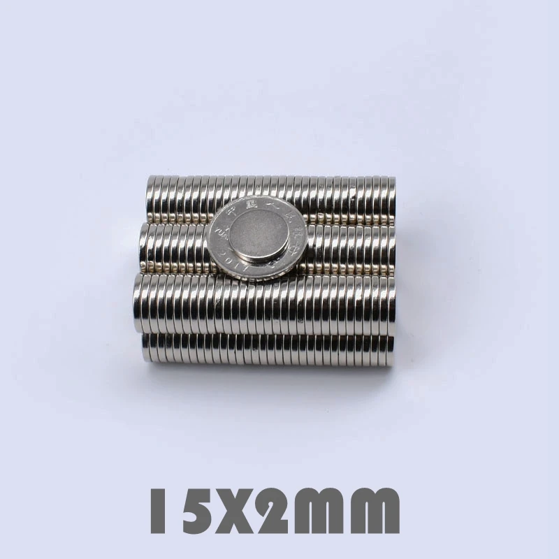 20/50/100Pcs 15x2 мм неодимовый сильный магнит неодимовый круглый магнит N35 15*2 мм поисковый магнит редкоземельных магнитов для поделок Галлий