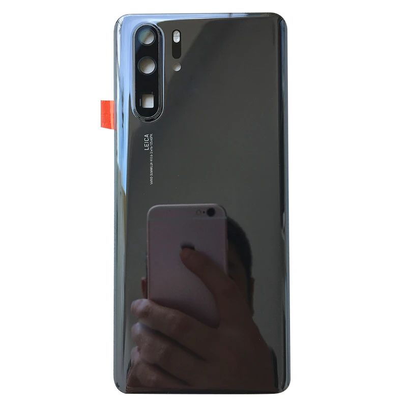 ZUCZUG 3D стеклянный задний корпус для huawei P30 Pro, чехол для батареи, задняя крышка с объективом камеры+ логотип P30 Pro, Запасная часть - Цвет: Black