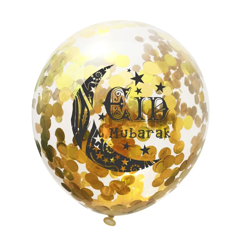 YORIWOO 10pcs Eid Mubarak Balloon Latex Confetti Ramadan Transparent Balloons Air Birthday Party Decorations | Дом и сад