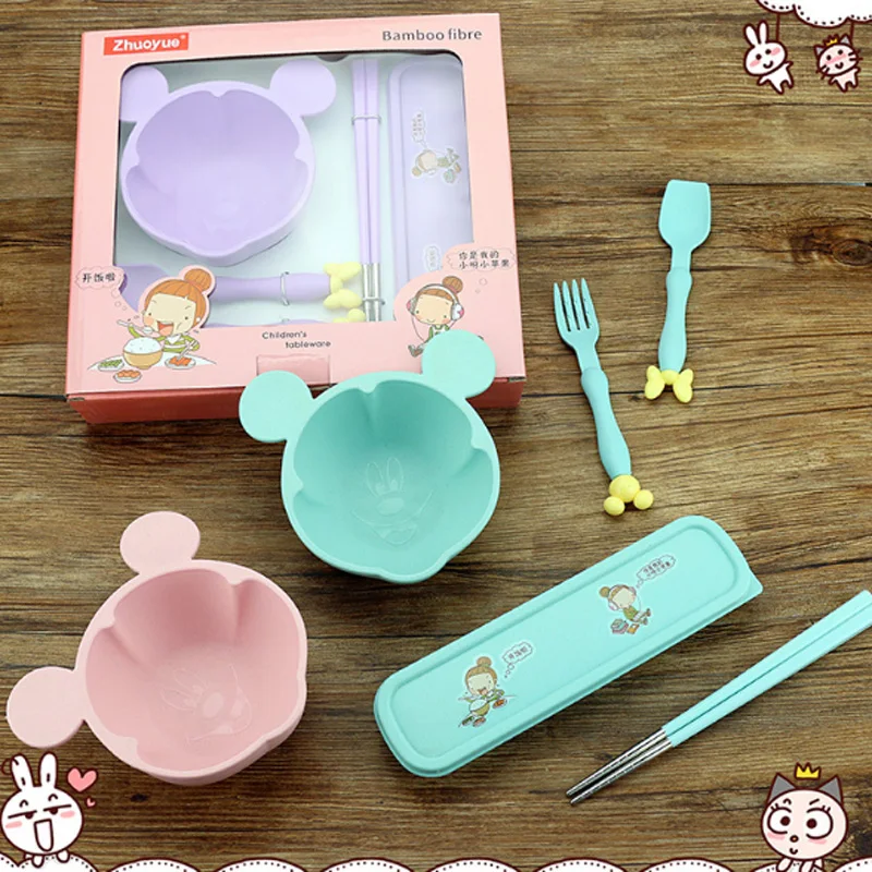 Мультяшная Нескользящая противоскользящая столовая посуда набор детской посуды