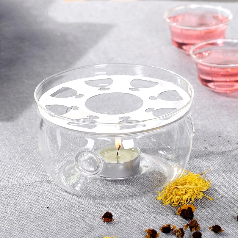 Heating Base Coffee Water Tea Candle Clear Glass Heat-Resisting Teapot Warmer Insulation Base Candle Holder Tea Accessories