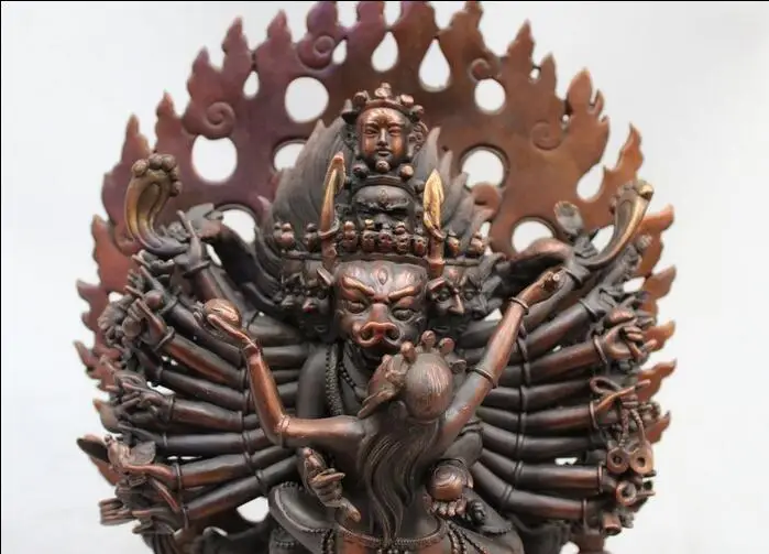 12 &quotКитайский тибетский буддизм народная старая бронза Ямантака ваджрабава