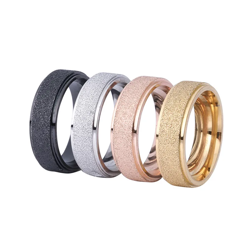LASPERAL черные розовые золотые серебряные кольца для свадьбы помолвки матовые со