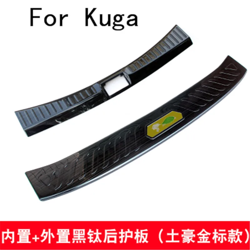 Black titanium Stainless Steel Rear Bumper Protector Sill Trunk Tread Plate Trim For Ford Kuga 2013-2018 Car styling | Автомобили и