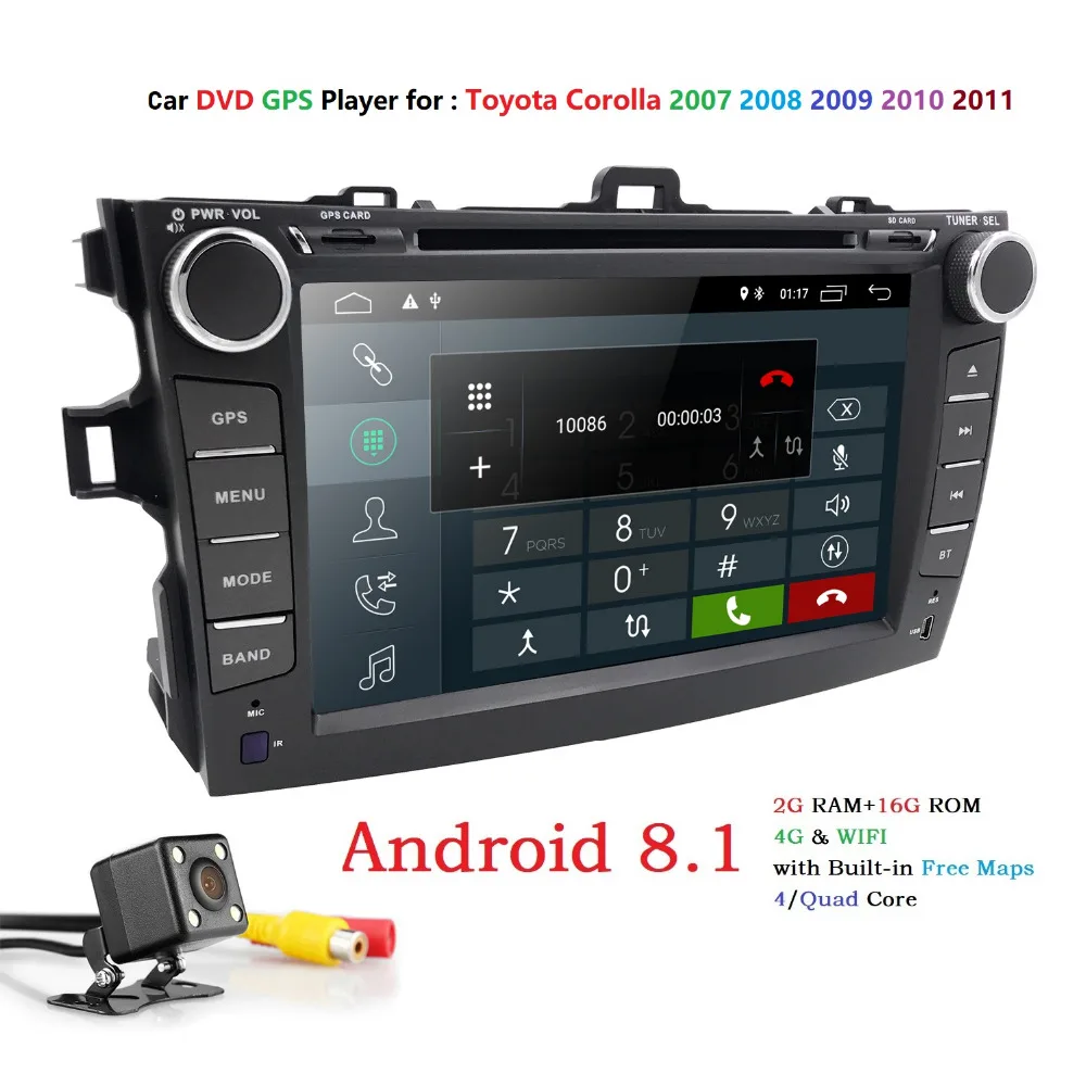 Hizpo Android 8 1 DVD плеер автомобиля для Toyota Corolla 2007 2011 с 4 ядра 2 г + 16 авто радио
