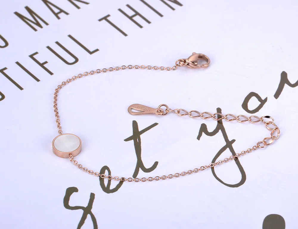 Модный браслет JeeMango с белыми/черными ракушками для женщин и девушек цепочка из