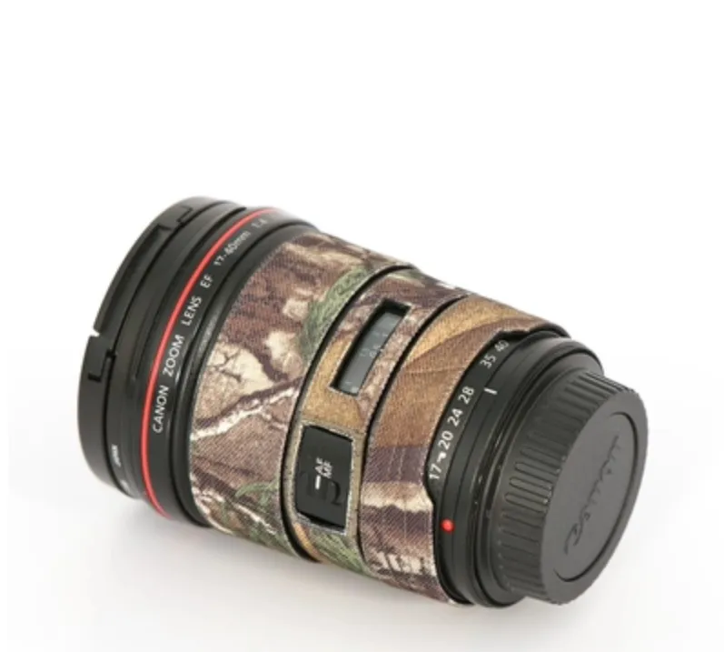 ROLANPRO объектив камеры Пальто Камуфляж для Canon EF 17-40 мм f4L USM объектив защитный рукав для Canon SLR объектив защитный чехол - Цвет: Светло-серый