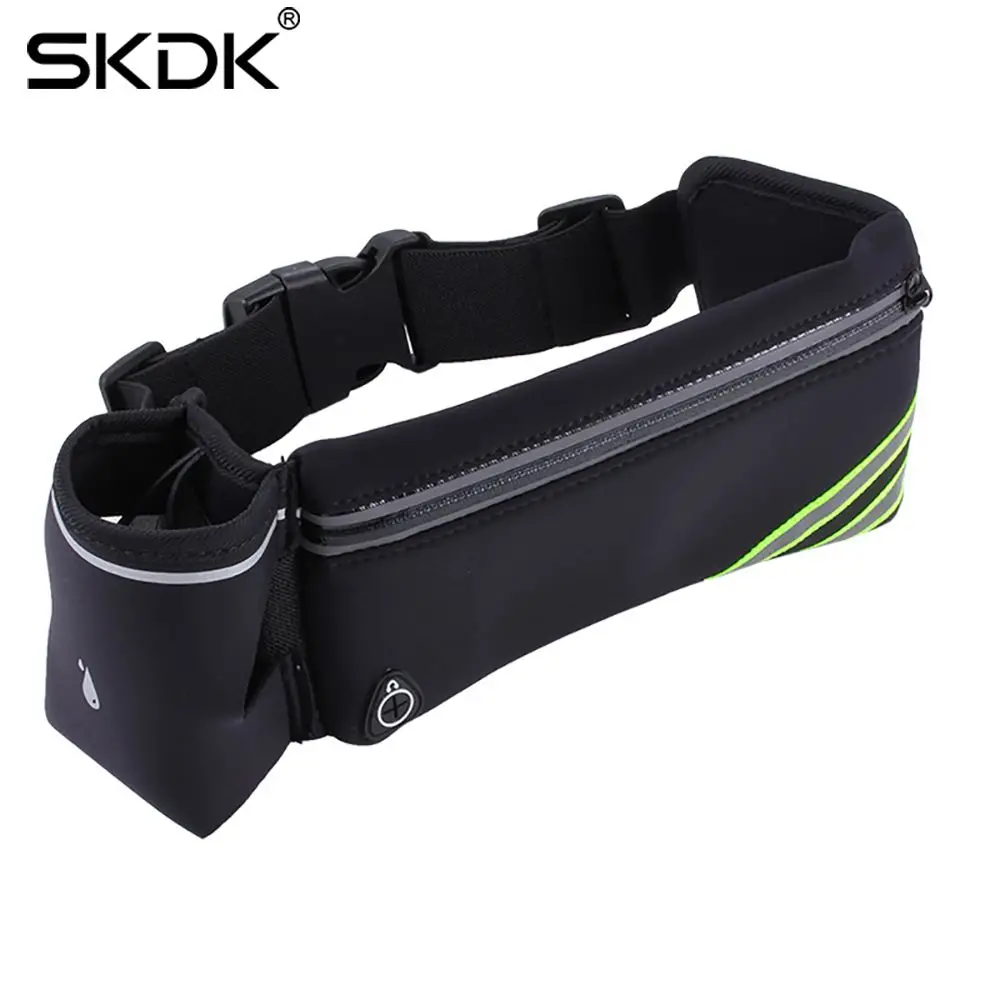 SKDK Новая летняя быстросохнущая Беговая поясная сумка для фитнеса, бега, туризма, езды на велосипеде, водонепроницаемость, спортивный ремень для телефона для мужчин и женщин - Цвет: Черный цвет