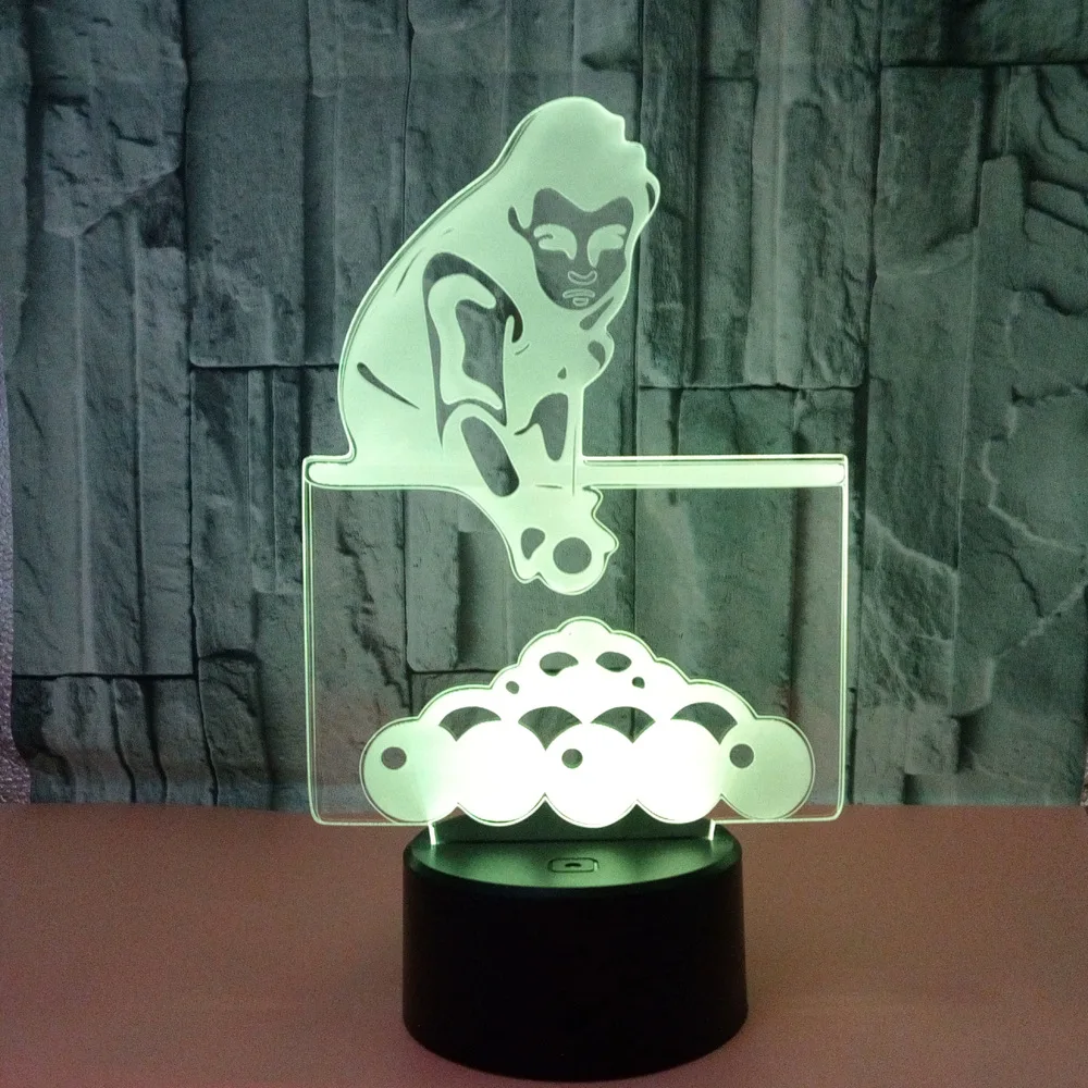 Цветной 3d ночник для игры в бильярд настольная лампа с сенсорным управлением