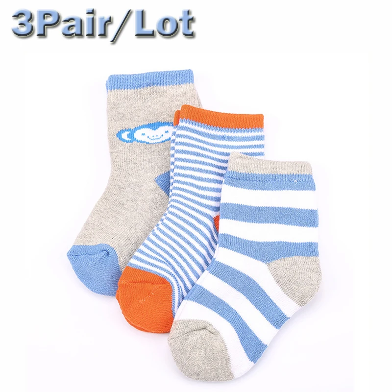 

Free Ship Suitable For 1-7Year Baby Children Socks 3Pair/Lot 100% Cotton Non-slip Kid Sock Baby Boys Girls Children's Clothing