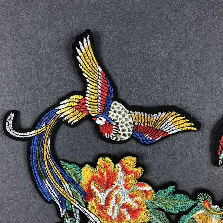 Большой феникс птица вышитые патч аппликация на одежду женское платье Qipao патчи