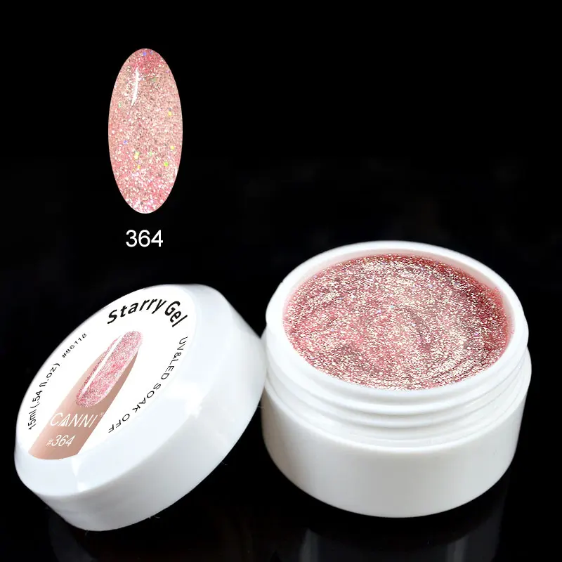 CANNI супер блеск УФ гель 24 цвета эффект замачивания гель для ногтей bling 15 мл жемчуг горячая Распродажа Салон Французский Звездный гель - Цвет: 364
