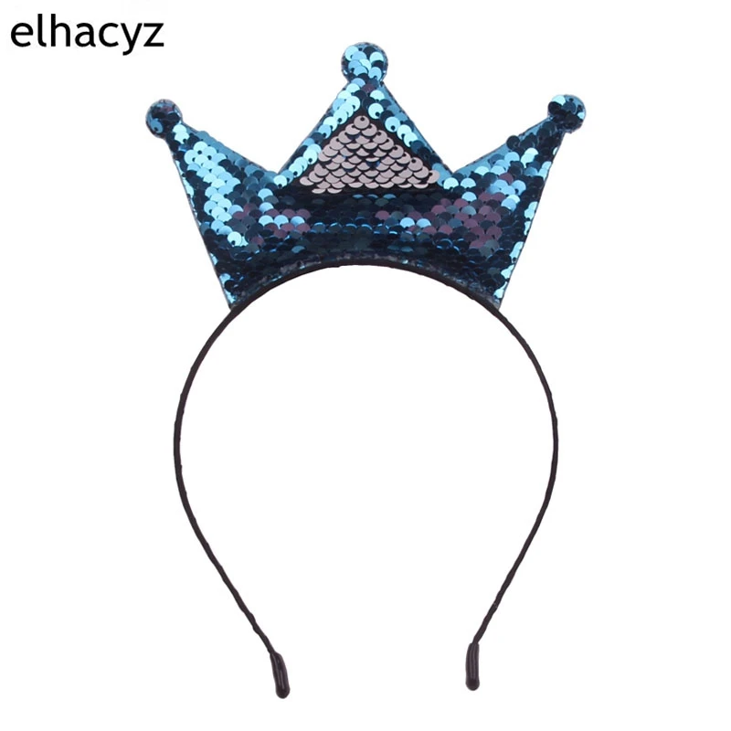 Детская двухсторонняя корона с блестками 2 шт./лот повязка на голову сделай сам