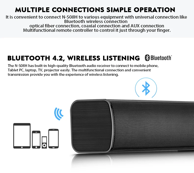 Домашний кинотеатр тв звуковая панель с Bluetooth с тремя видами эквалайзера и независимая степень