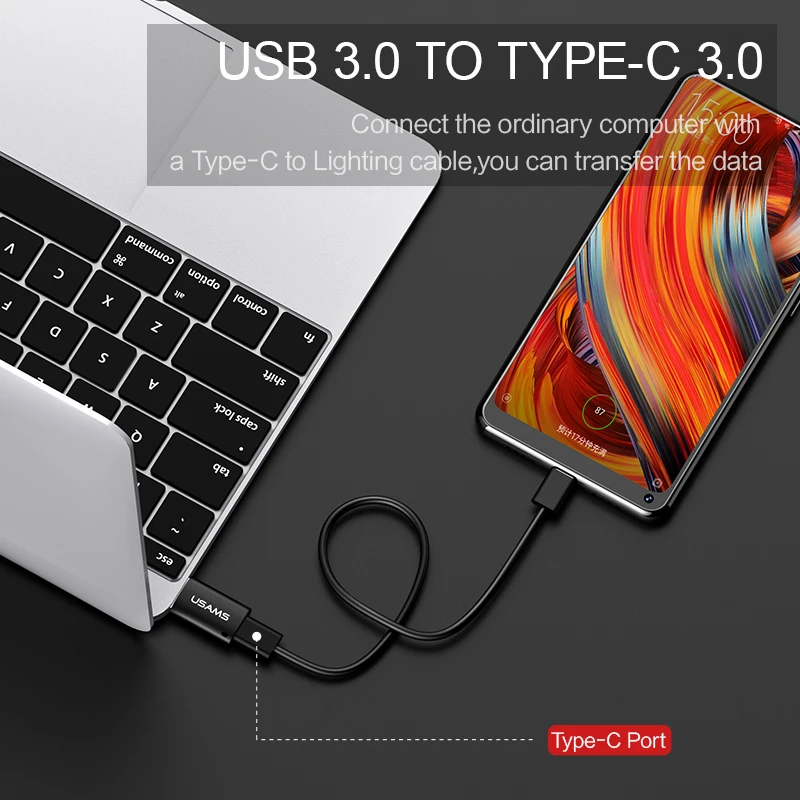 USAMS USB 3 0 к type C адаптер OTG для синхронизации данных покрытие Зарядка samsung S9 S8 c