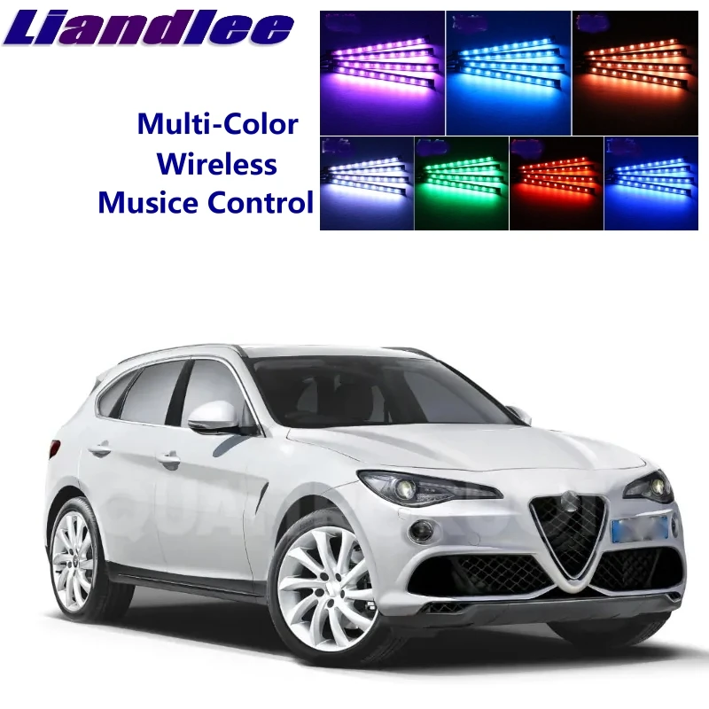 

LiandLee Car Glow Interior Floor Decorative Atmosphere Seats Accent Ambient Neon light For Alfa Romeo Stelvio 949 2016~2019