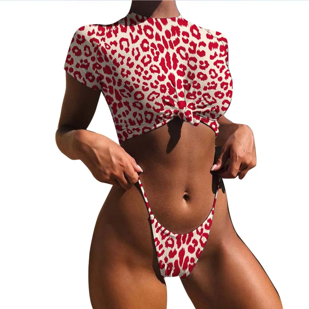 Женское бикини с леопардовым принтом змеиной расцветки сексуальный купальник
