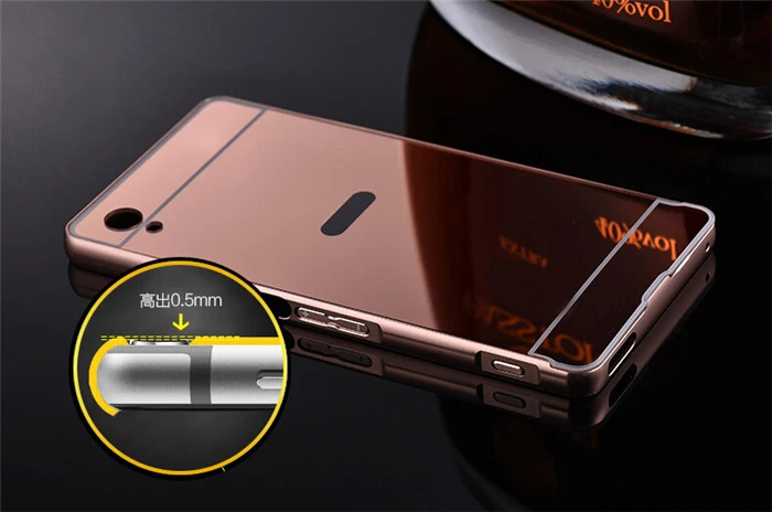 Для Sony Xperia Z1 L39h C6906 C6903 Z2 C770x D6503 L50W Z3 Z4 Z5mini металл алюминиевая рама + зеркало