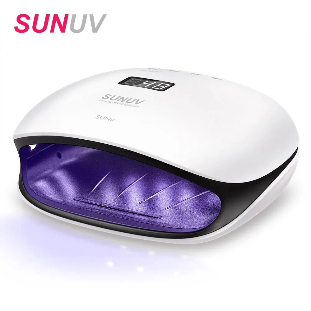 SUNUV SUN4 48 Вт УФ светодиодная лампа для сушки ногтей с ЖК дисплеем Съемная основа