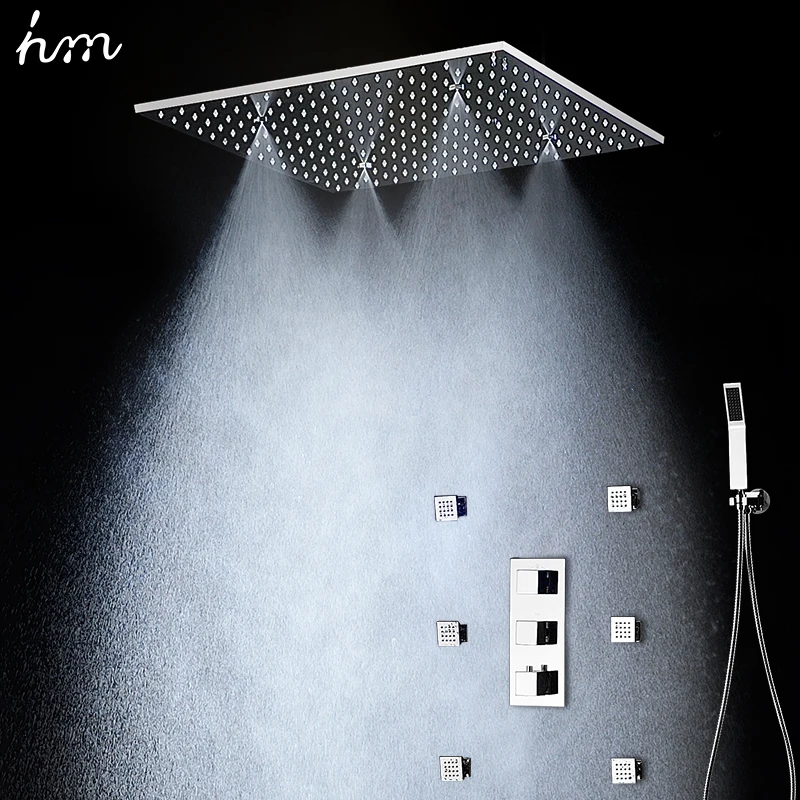 Hm 20-дюймовая душевая насадка Rain Mist SPA 6 массажных струй для душа Наборы |