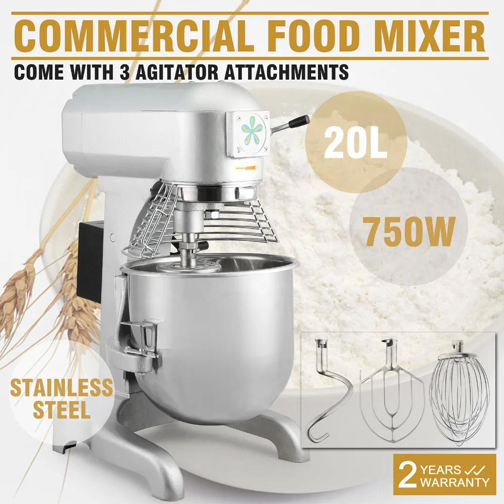 

Brand New 20 Quarts Commercial Heavy Duty Steel 3-Speed Stand Food/Dough food Mixer machine