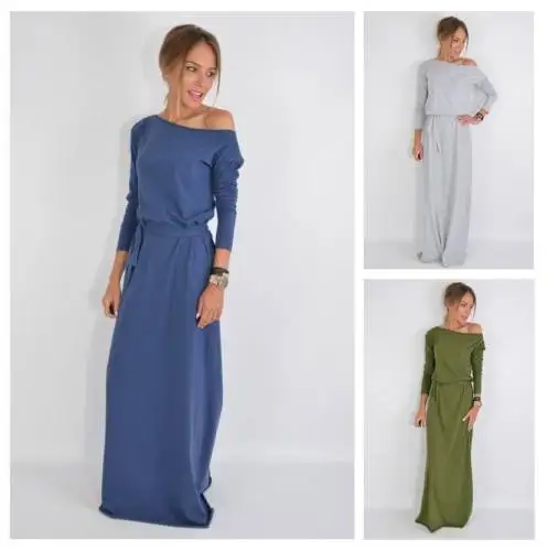 Женское платье в стиле бохо вечерние длинным рукавом и поясом|vestidos f|vestidos fashionlong