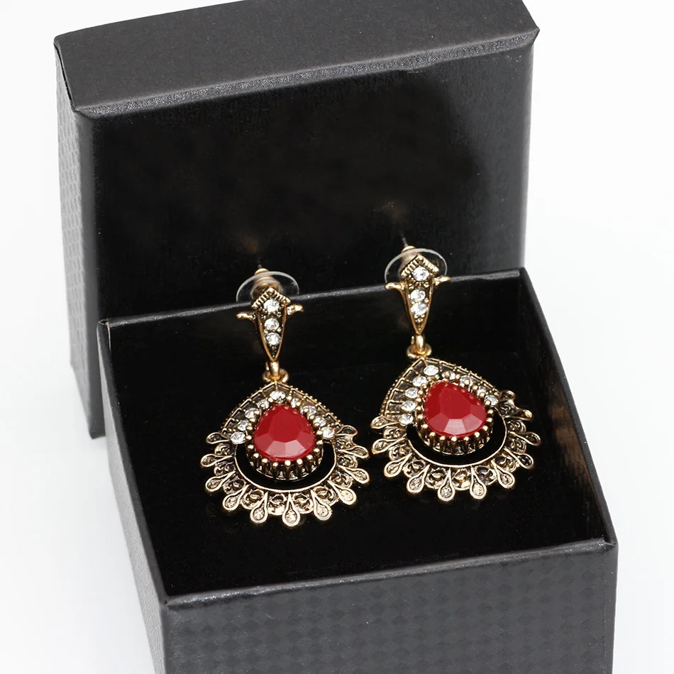 Индийские длинные серьги подвески в форме капли воды антикварные золотого цвета