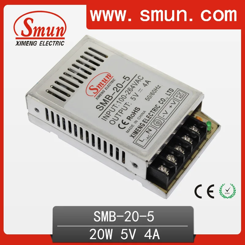SMUN SMB 20 5 Вт 5VDC 4A Светодиодный источник питания с переключением режима для
