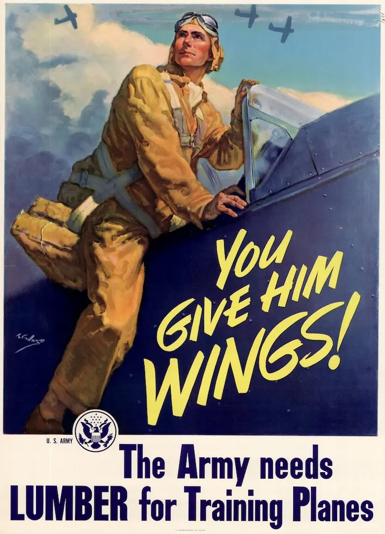 Винтажный пропагандистский постер времен 2 мировой войны в США классические