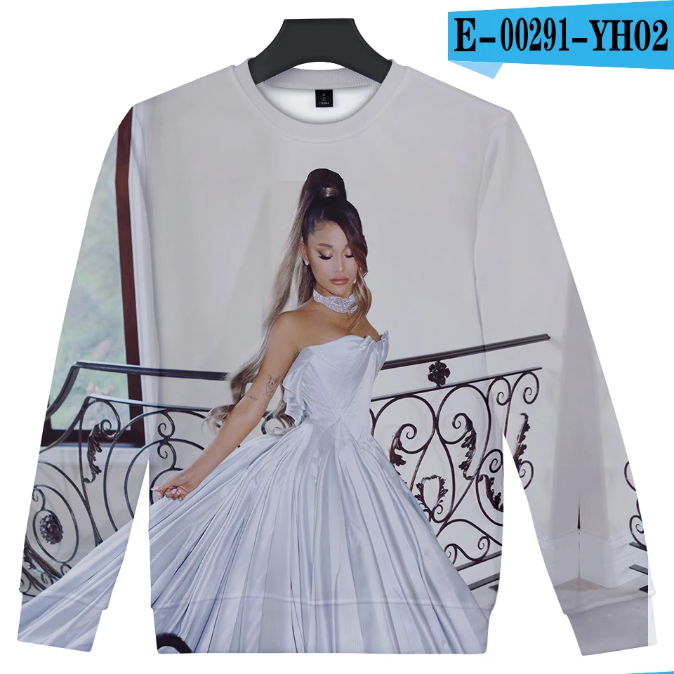 Ariana Grande, 3D Толстовка с капюшоном, Женская толстовка с длинным рукавом, свитшот с круглым вырезом, уличная одежда Harajuku размера плюс - Цвет: picture color