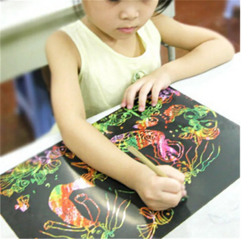 10 шт. Высококачественная детская бумага для выскабливания рисования обучающие и