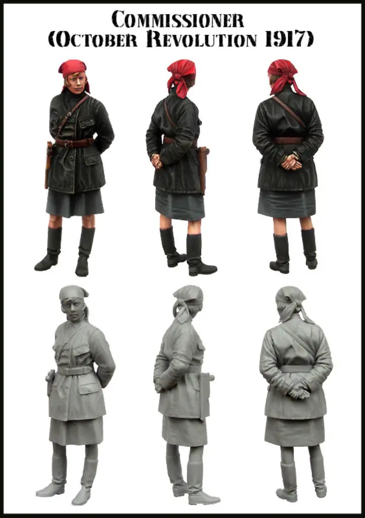 

Assembly Unpainted Scale 1/35 russia Woman officer stand Historical toy Resin Model Miniature Kit