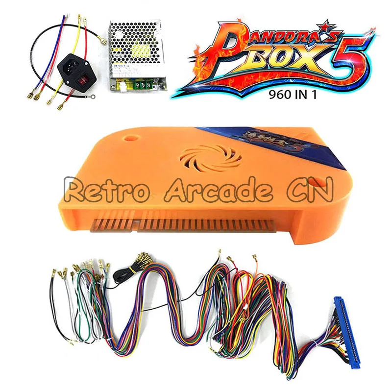 960 with cable PSU Новейший Pandora box 5 960 в 1 Аркадный Игровой картридж JAMMA, разные игры доска с VGA и HDMI выходом - Цвет: 960 with cable PSU