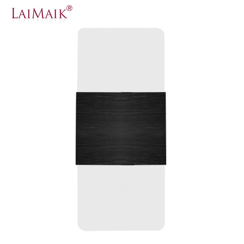 Laimaick, современный светодиодный настенный светильник, прикроватная лампа, AC85-265V переключатель, настенный светильник, лампа 6 Вт/9 Вт, акриловая настенная лампа для ванной - Цвет абажура: black-square