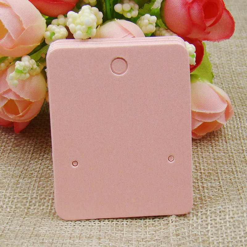 Оптовая торговля жемчужно розовые бумажные серьги гвоздики карты 200 шт + opp мешок