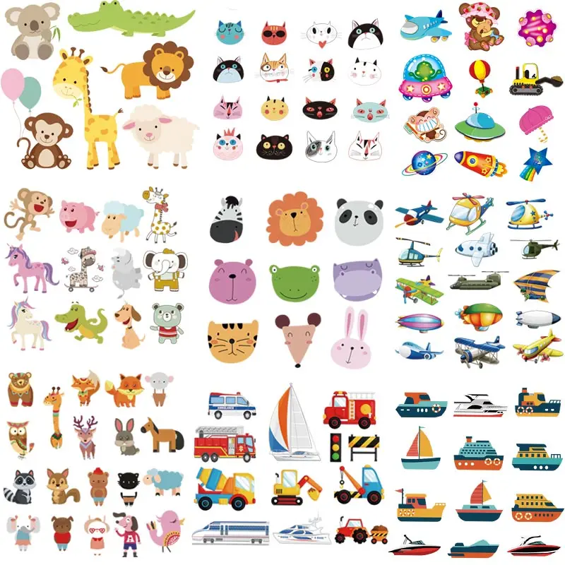 

Wholesale Sticker Applique On Clothes Cute Animals Cars Iron On Transfer Diy Kid T-shirt Washable Accessory Patch Z-16