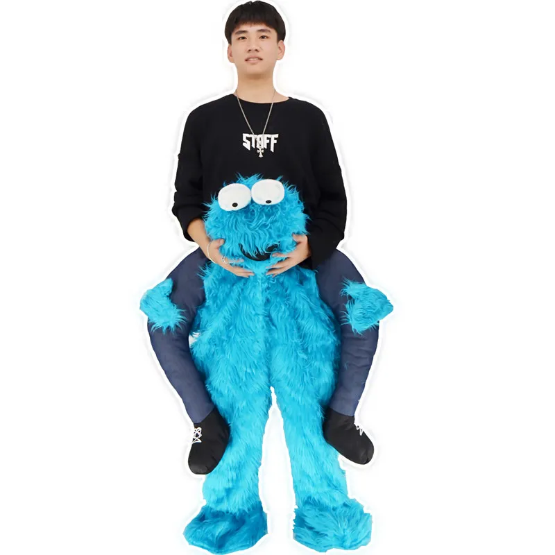 2018 Elmo набивная езда на мне Улица Сезам печенье монстр талисман носить с собой