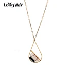 LongWay простая стильная цепочка на свитер золотого цвета ожерелья с подвесками для женщин и девушек ожерелья с гиперболом камнями ювелирные изделия SNE160261