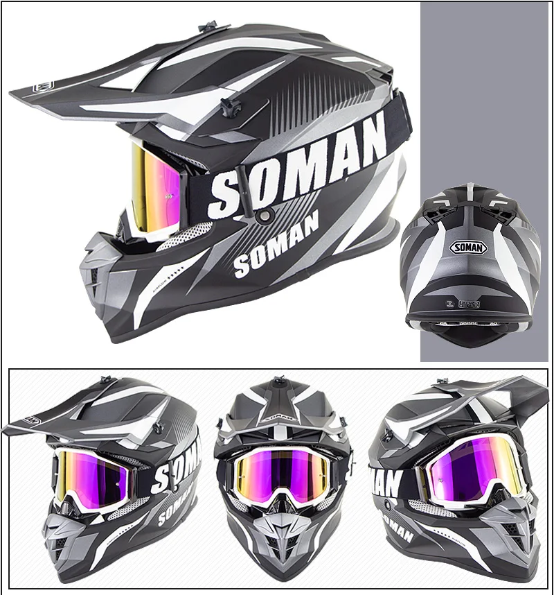 Soman шлем для мотокросса с MX очки горные мото крест руля грязи велосипед Casco rbike Capacetes ECE утверждения SM633
