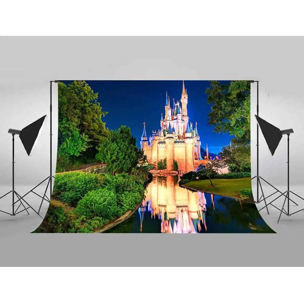 MTMETY Disneyland фон для фотосъемки свет здание река Зеленый завод детский фон на день рождения, вечеринка, фото Стенд студия
