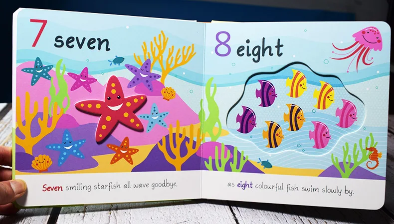 

2 Books/Set Touch And Feel Counting and Colors Book English Educational Picture Books Children Reading Book