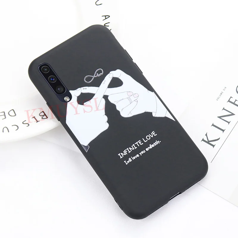 1 Матовый чехол для samsung Galaxy A50 чехол с рисунком, силиконовый чехол для телефона для samsung Galaxy A30 A40 A70 M10 M20 черный кожаный чехол Капа - Цвет: 1