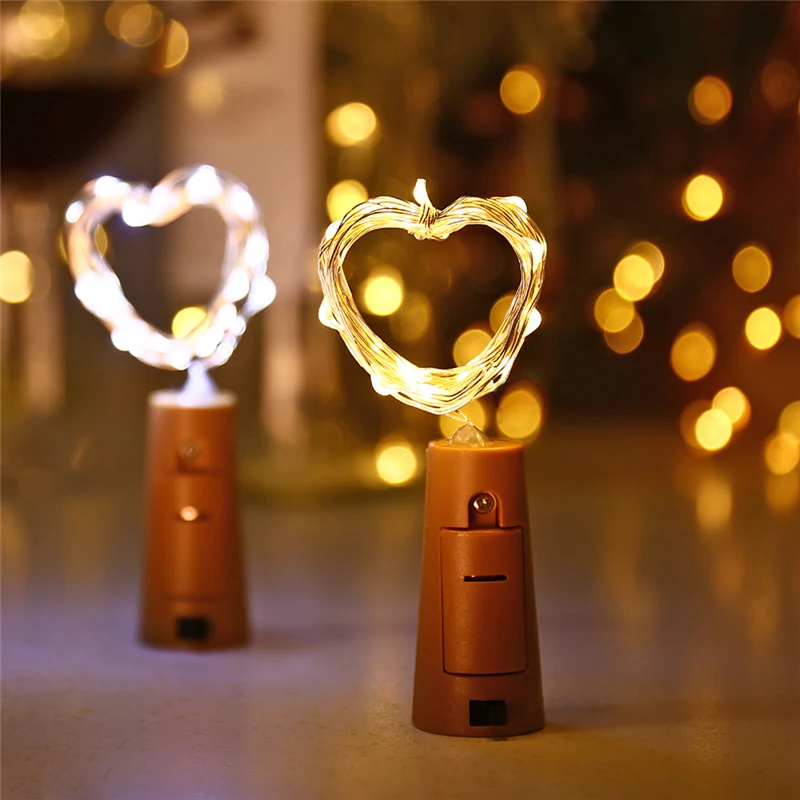 2 шт. 20 LED бутылки вина из пробки огни Звездное светодиодные фонари Медный провод